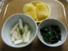 糖尿病食 山芋、菜っ葉、リンゴ